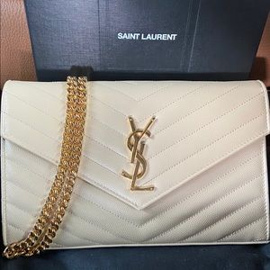 SOLD Authentic Saint Laurent pebbled calfskin WOC